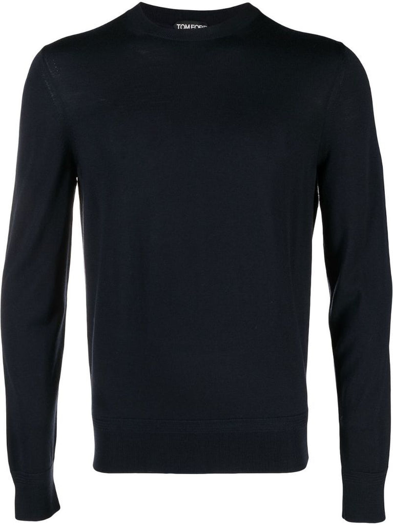Blue Fine-knit Wool Sweater