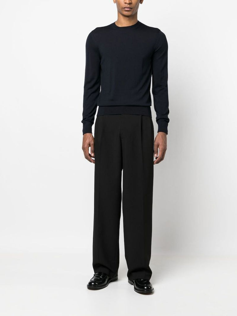Blue Fine-knit Wool Sweater