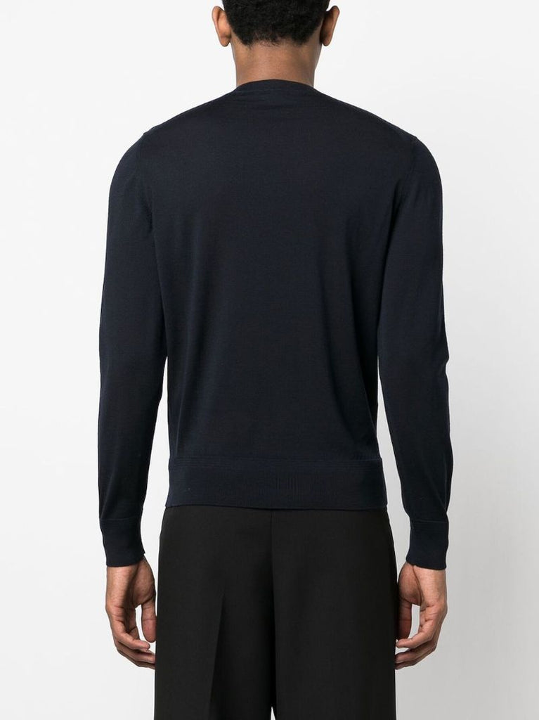 Blue Fine-knit Wool Sweater