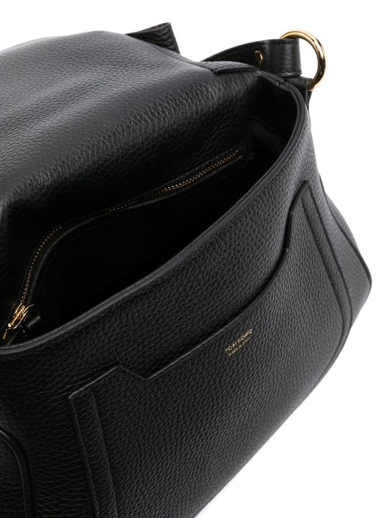 Black Jennifer Leather Top Handle Bag