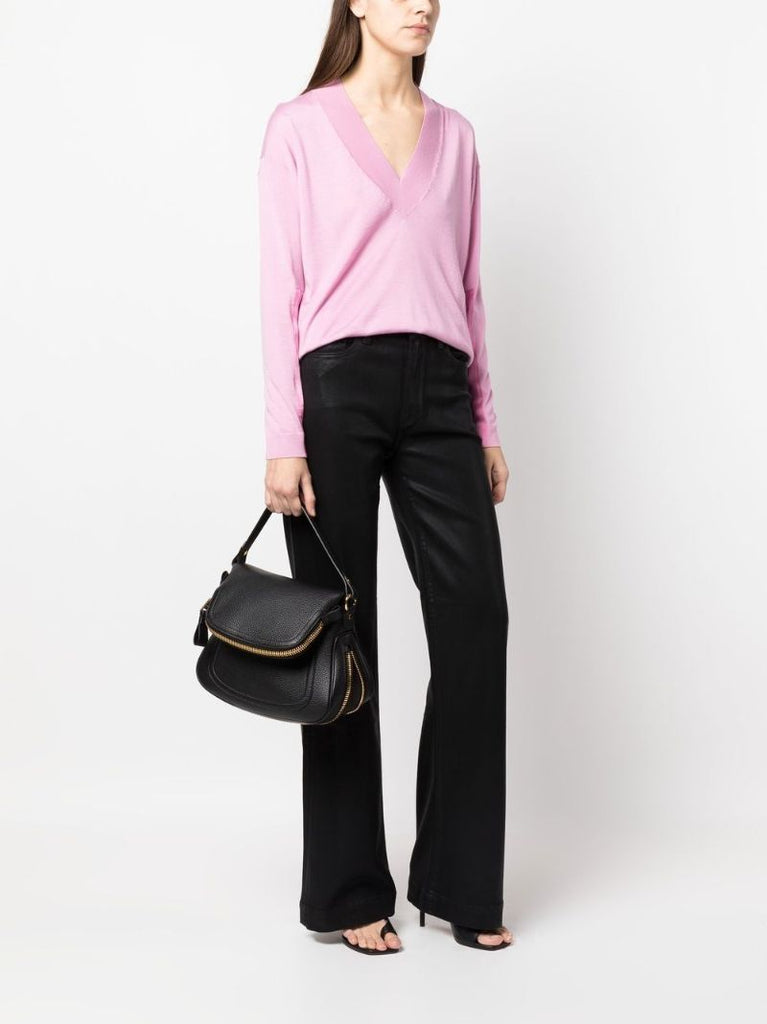 Black Jennifer Leather Top Handle Bag