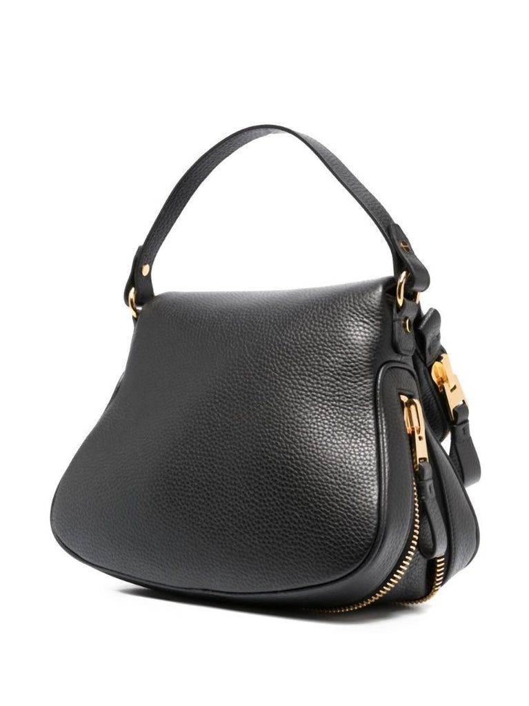 Black Jennifer Leather Top Handle Bag