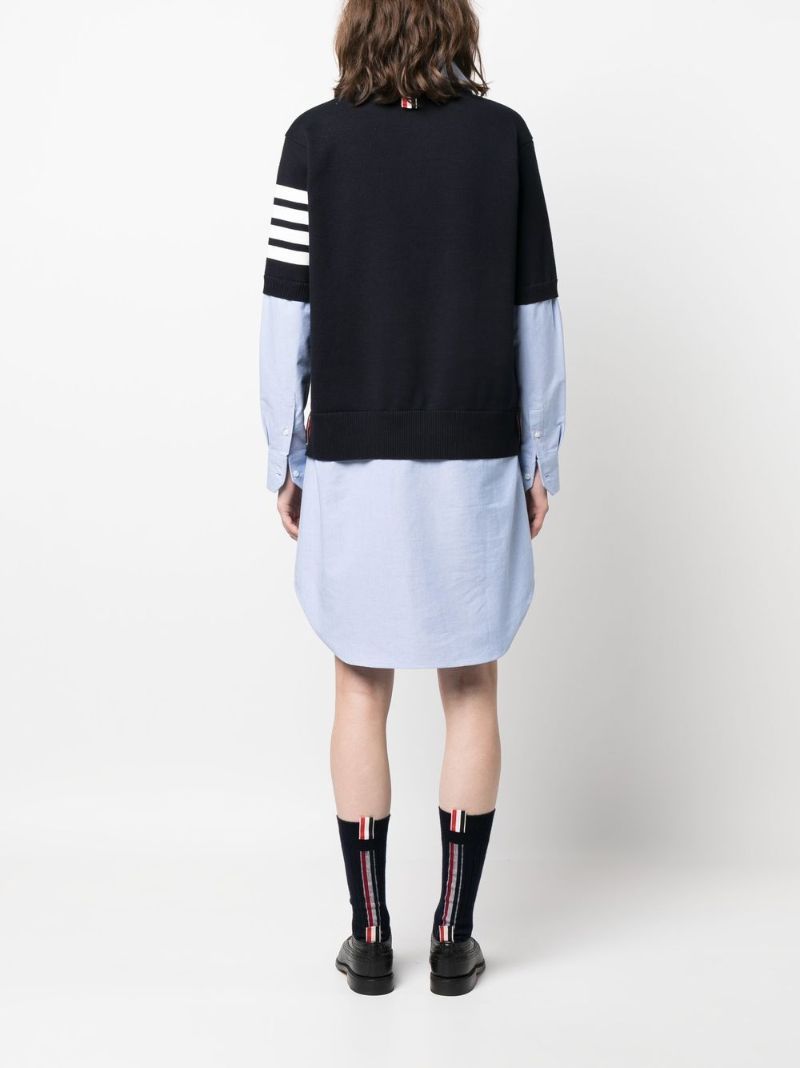 Blue Layered Cotton Shirt Dress