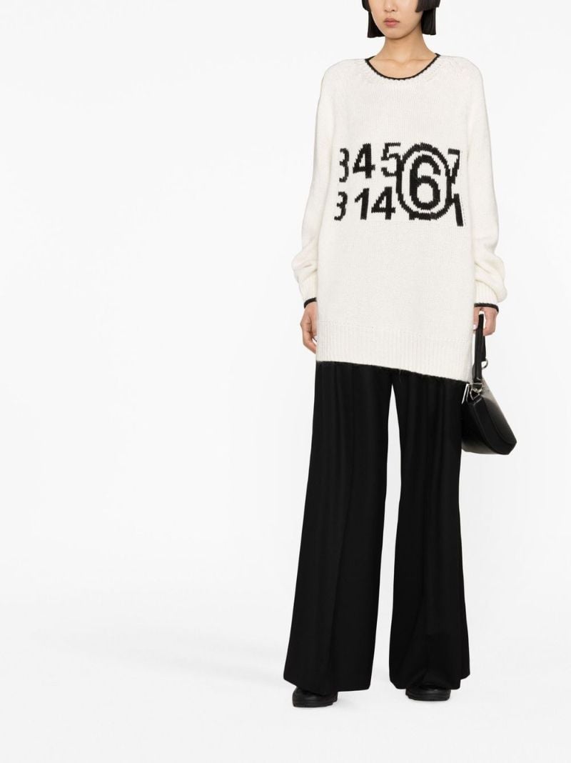 White Logo-intarsia Sweater