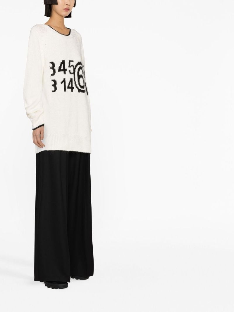White Logo-intarsia Sweater