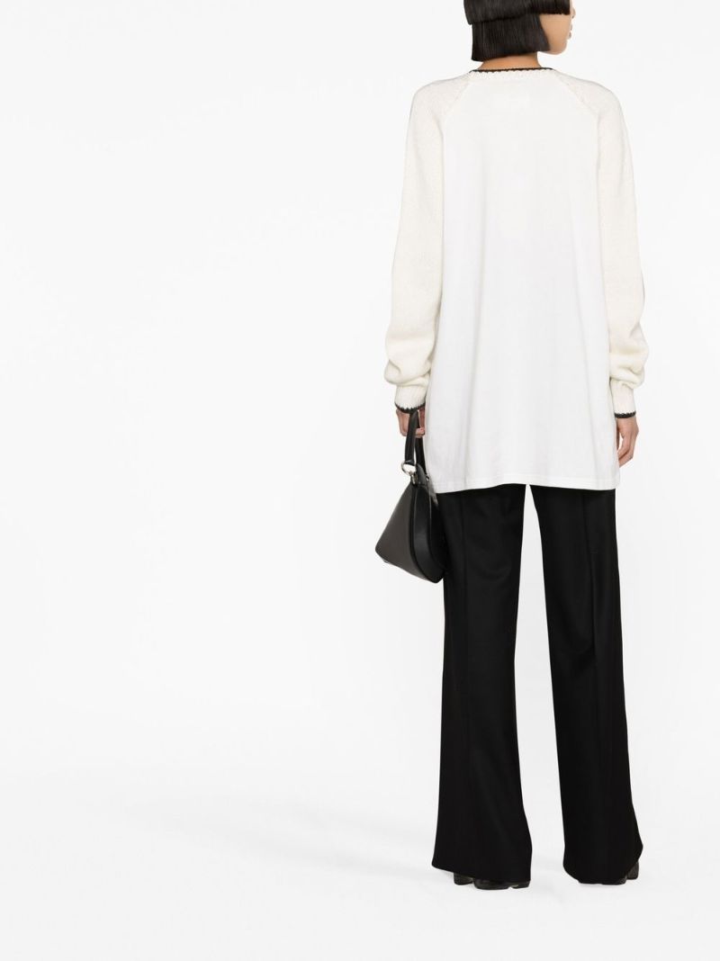 White Logo-intarsia Sweater
