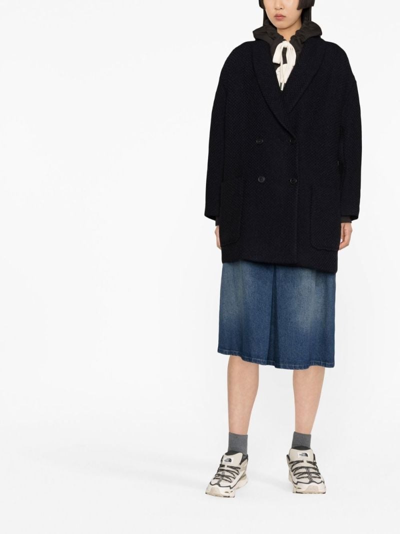 Black Double-breasted Wool Coat