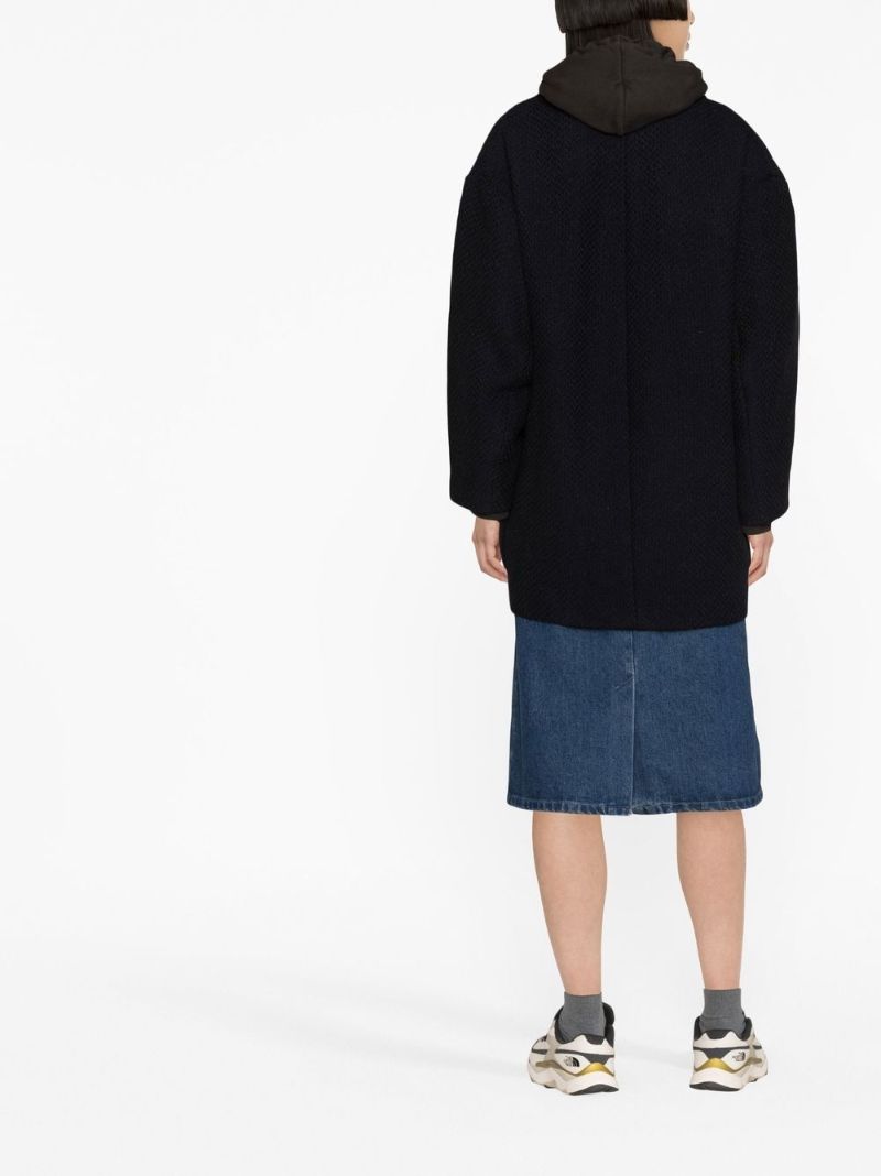 Black Double-breasted Wool Coat