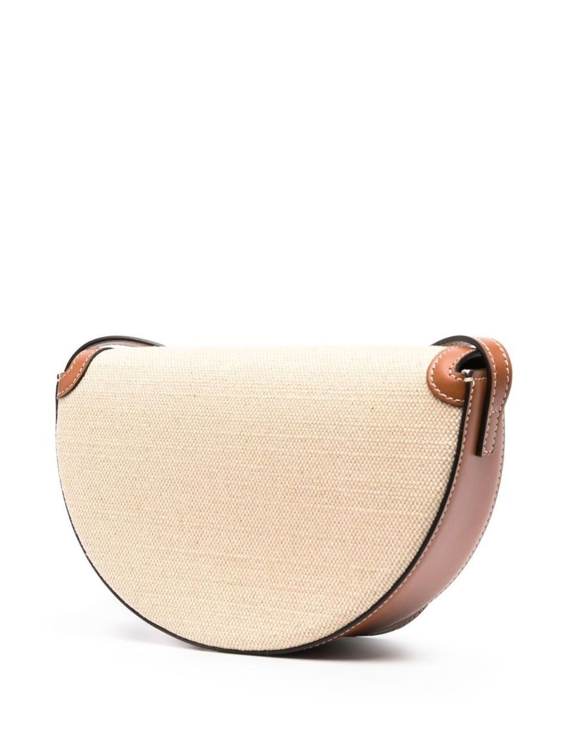 Neutral Besace Cuir Logo Patch Shoulder Bag
