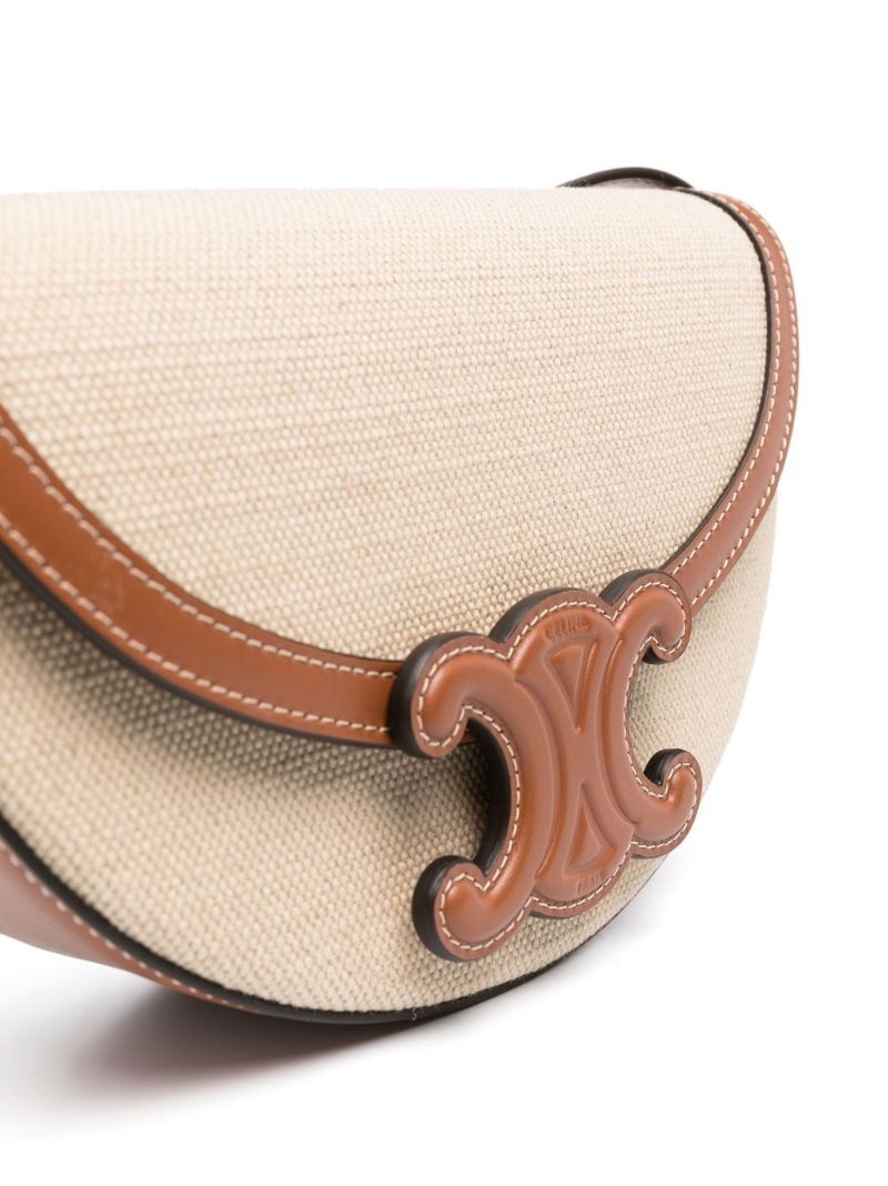 Neutral Besace Cuir Logo Patch Shoulder Bag