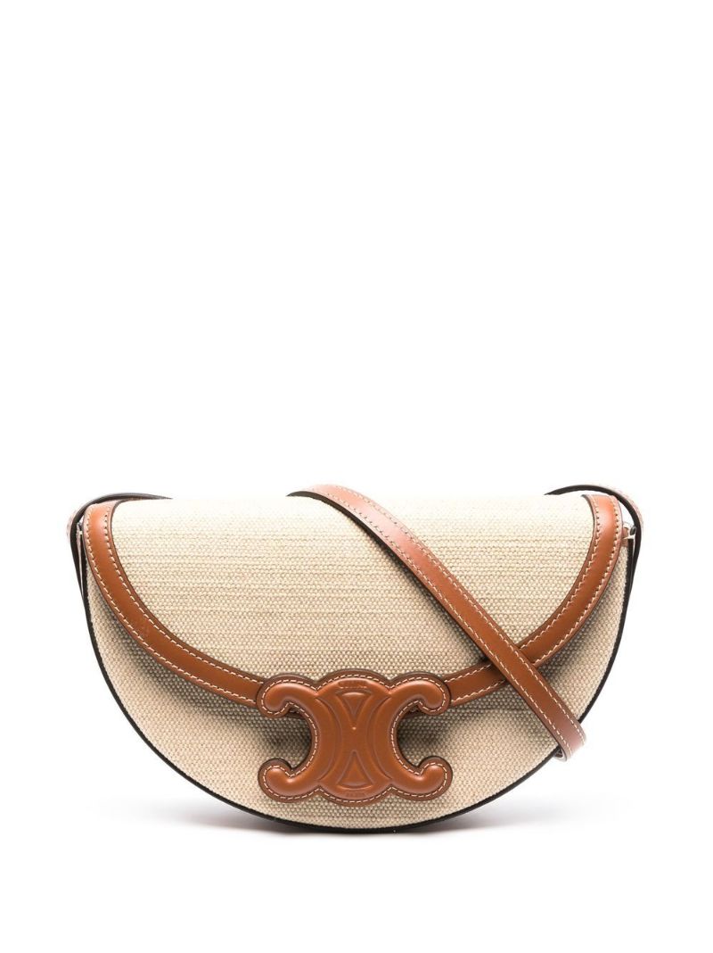 Neutral Besace Cuir Logo Patch Shoulder Bag