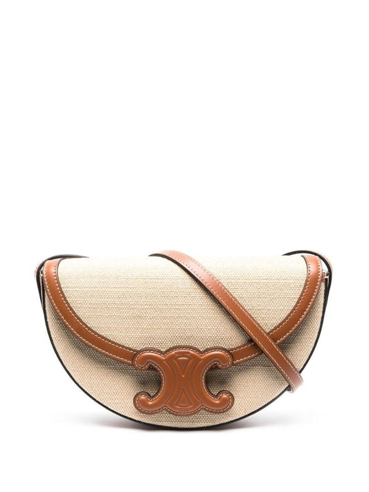 Neutral Besace Cuir Logo Patch Shoulder Bag