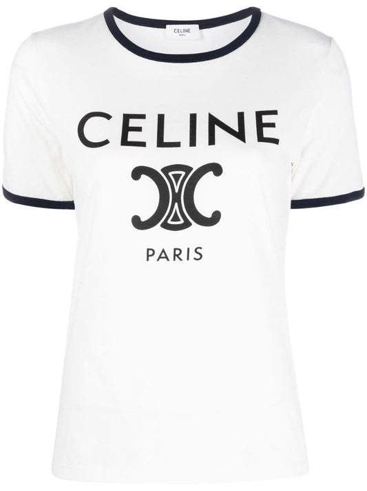 White Triomphe Print T-shirt