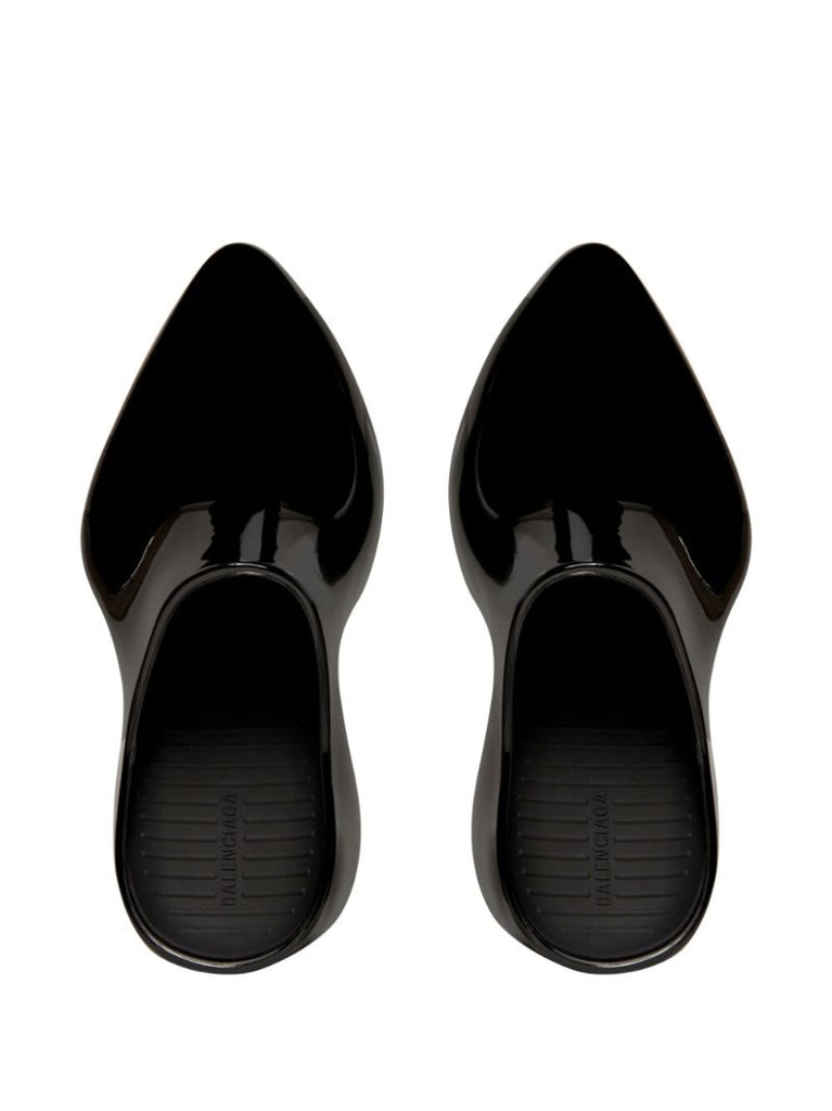 Black Technoclog Platform Mules