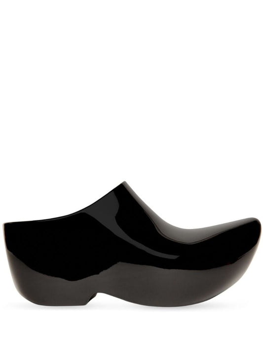 Black Technoclog Platform Mules