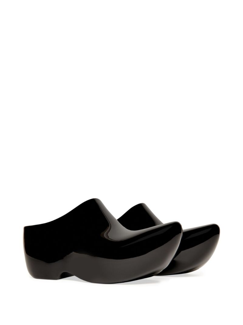 Black Technoclog Platform Mules