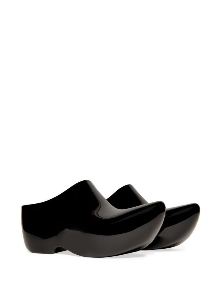Black Technoclog Platform Mules