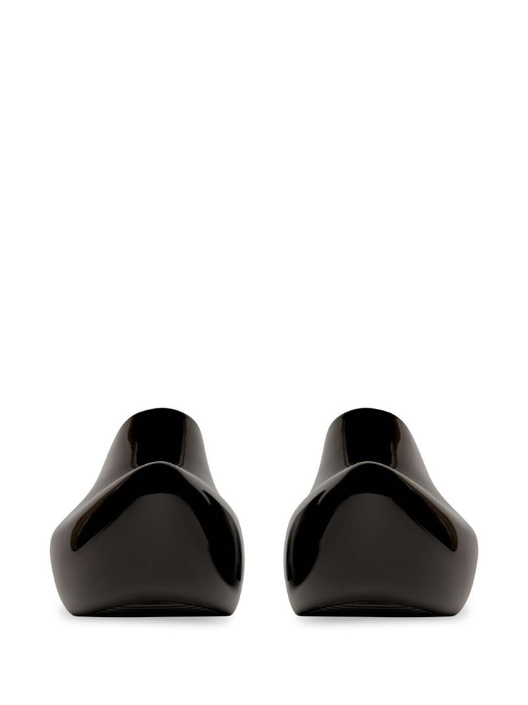 Black Technoclog Platform Mules