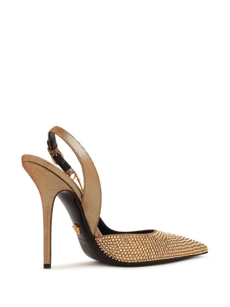 Gold Safety Pin 110 Leather Pumps