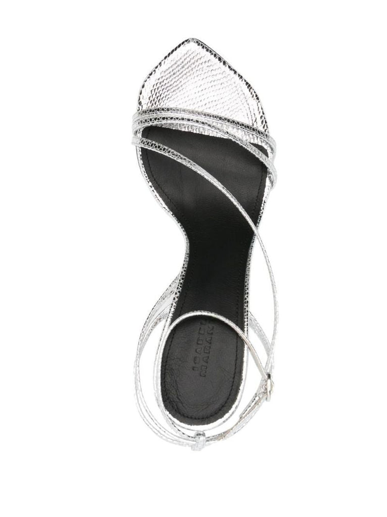 Silver Axee 90 Leather Sandals