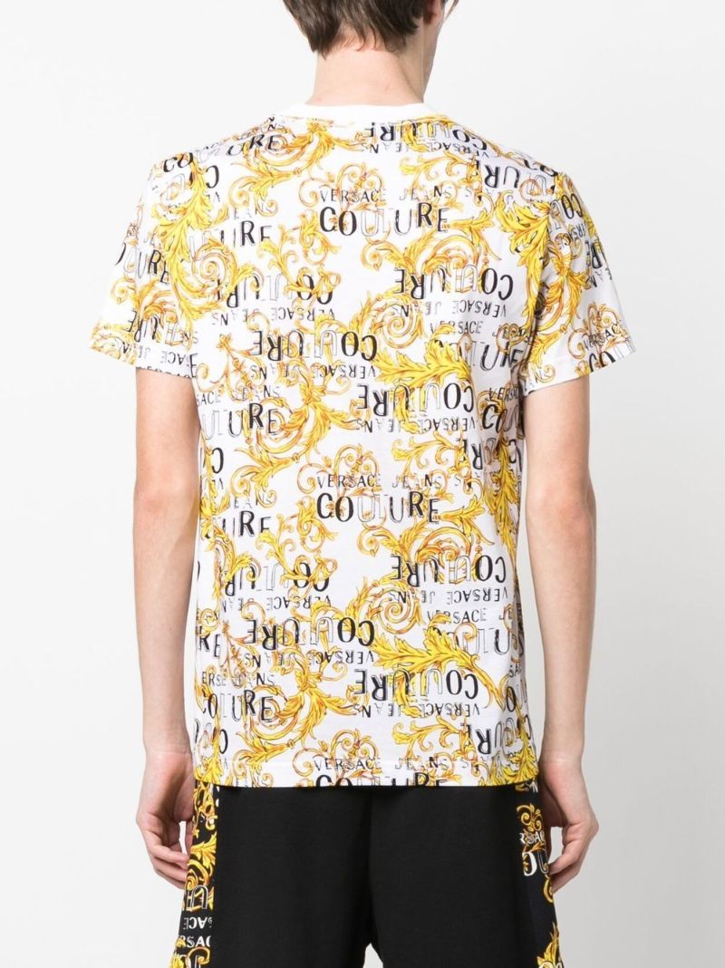 White Baroque Print T-shirt