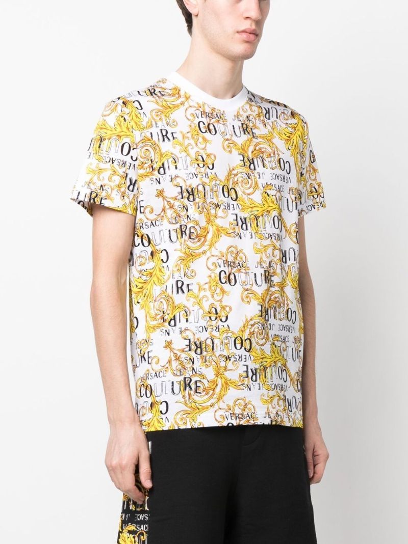 White Baroque Print T-shirt