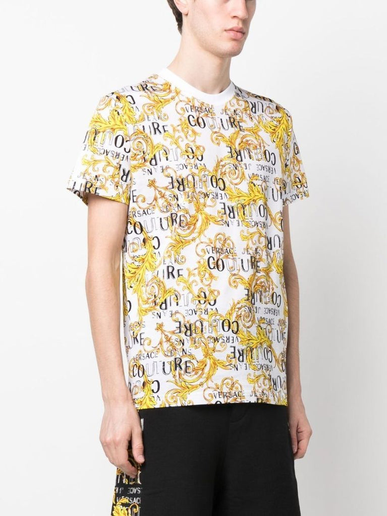 White Baroque Print T-shirt