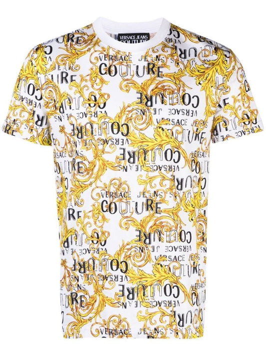 White Baroque Print T-shirt