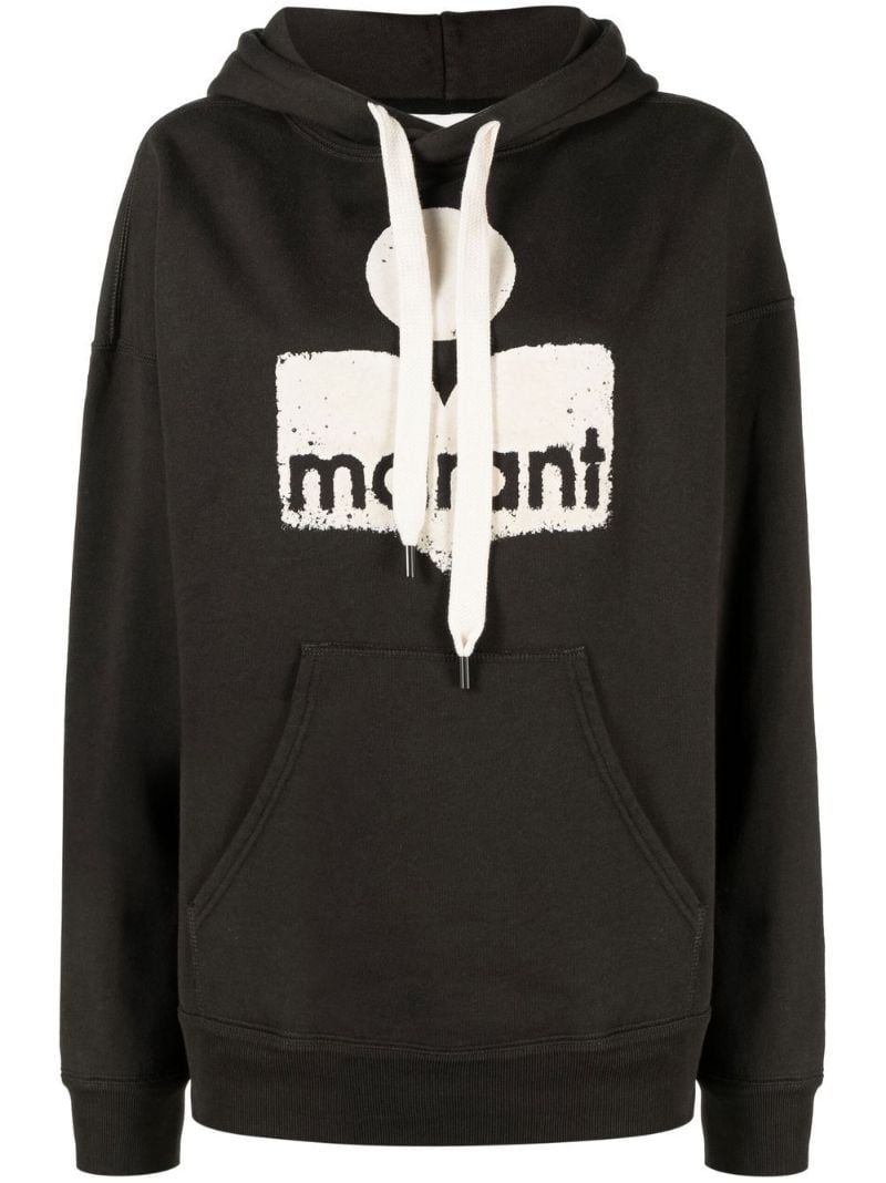 Black Logo Print Hoodie