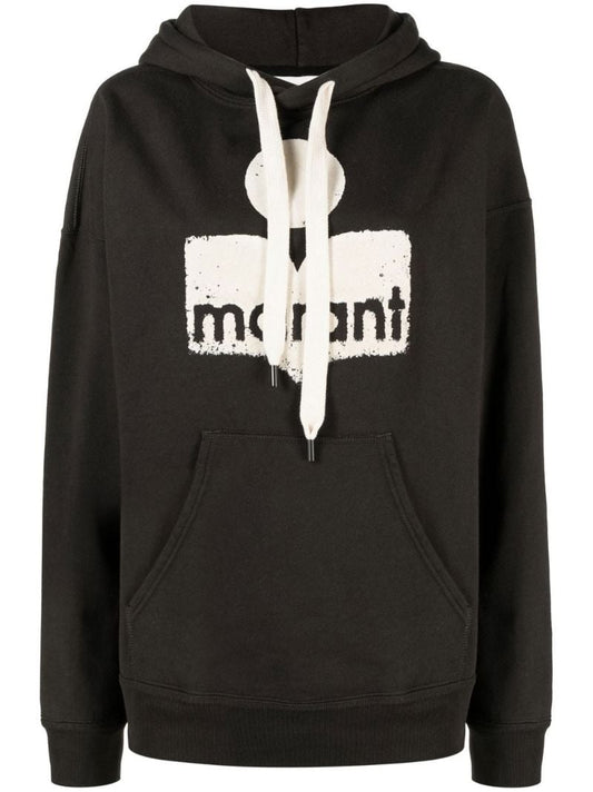 Black Logo Print Hoodie