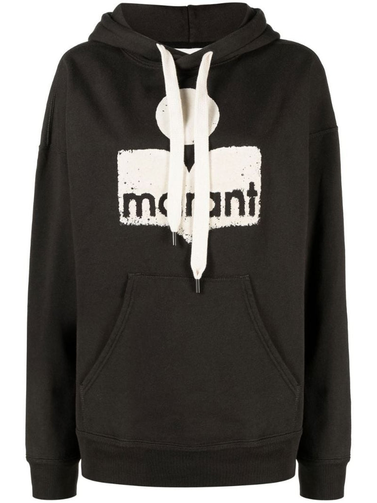 Black Logo Print Hoodie