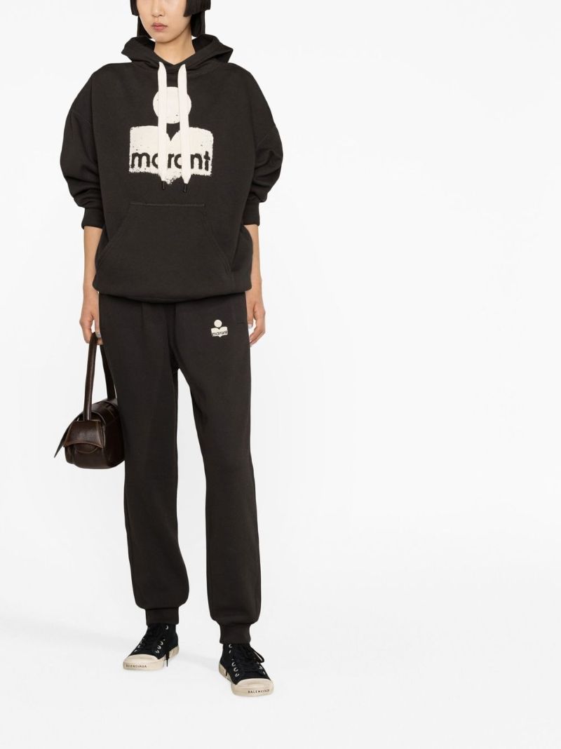 Black Logo Print Hoodie