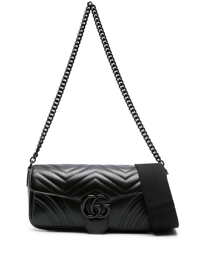 Black Gg Marmont Leather Shoulder Bag