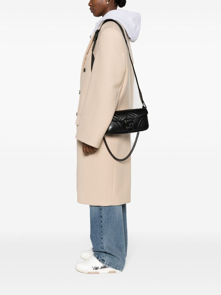 Black Gg Marmont Leather Shoulder Bag