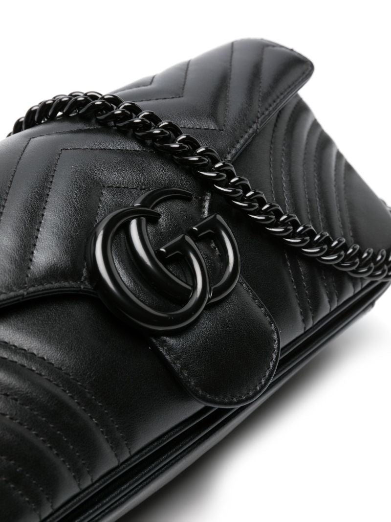 Black Gg Marmont Leather Shoulder Bag