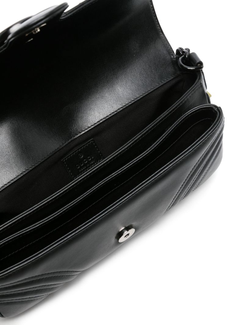 Black Gg Marmont Leather Shoulder Bag
