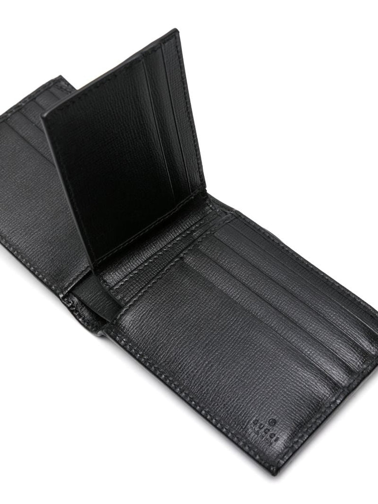 Black Gg Canvas Bi-fold Wallet