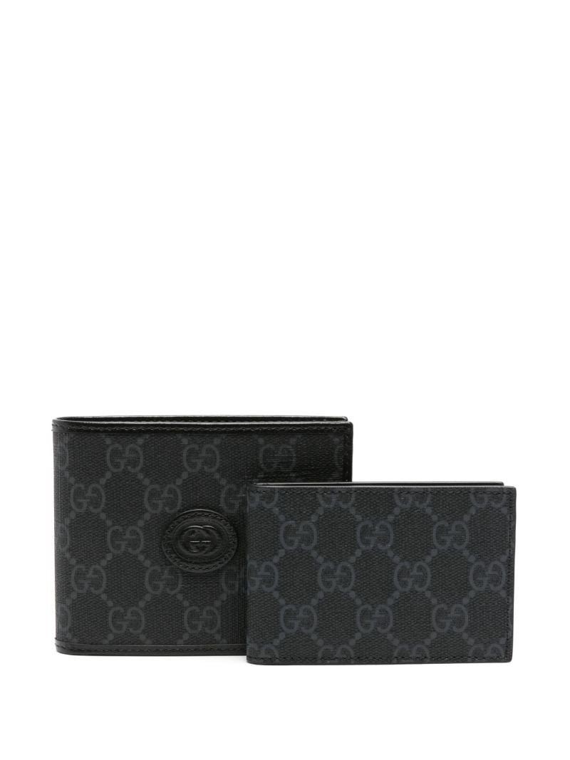 Black Gg Canvas Bi-fold Wallet