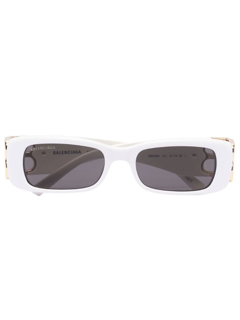 White Dynasty Rectangle Sunglasses
