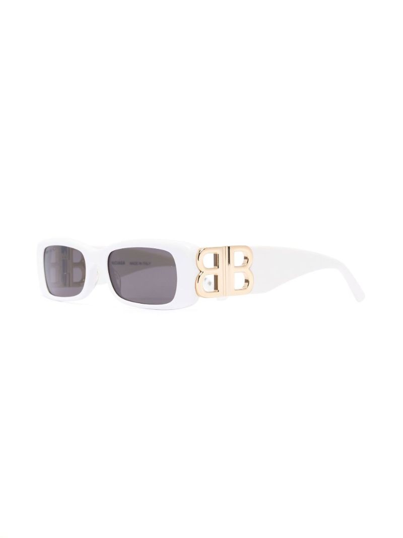 White Dynasty Rectangle Sunglasses