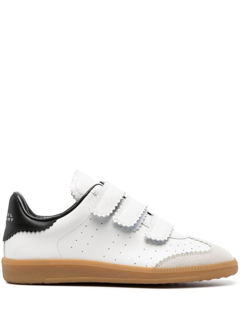 White Beth Low-top Touch Strap Sneakers