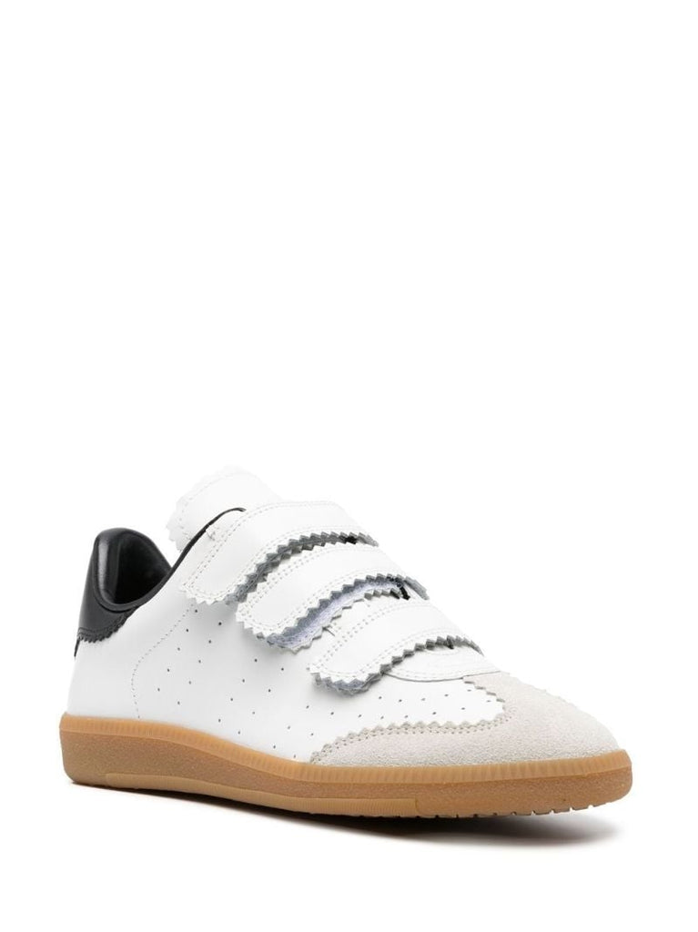 White Beth Low-top Touch Strap Sneakers