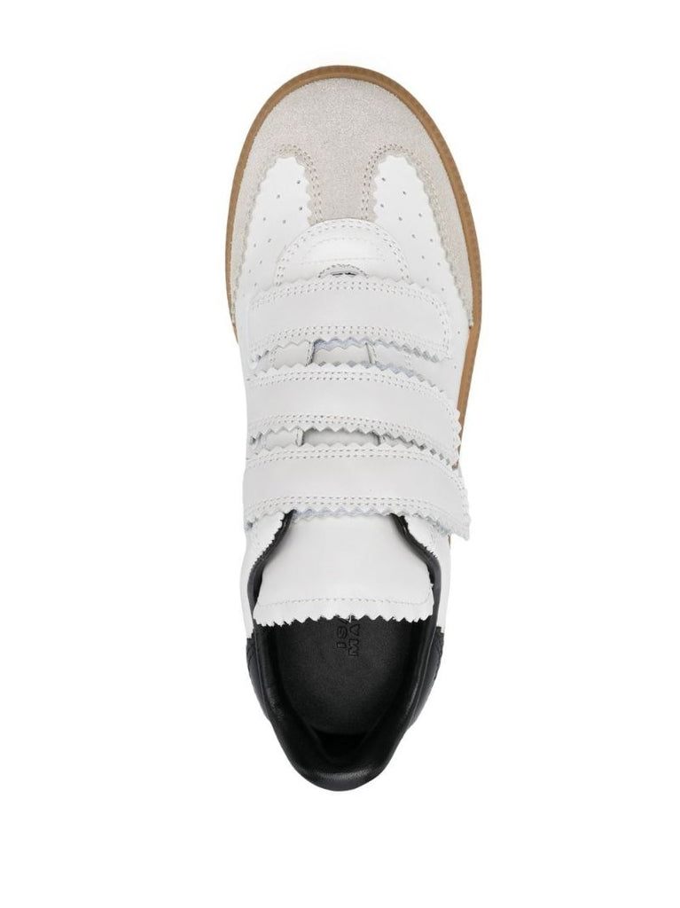 White Beth Low-top Touch Strap Sneakers