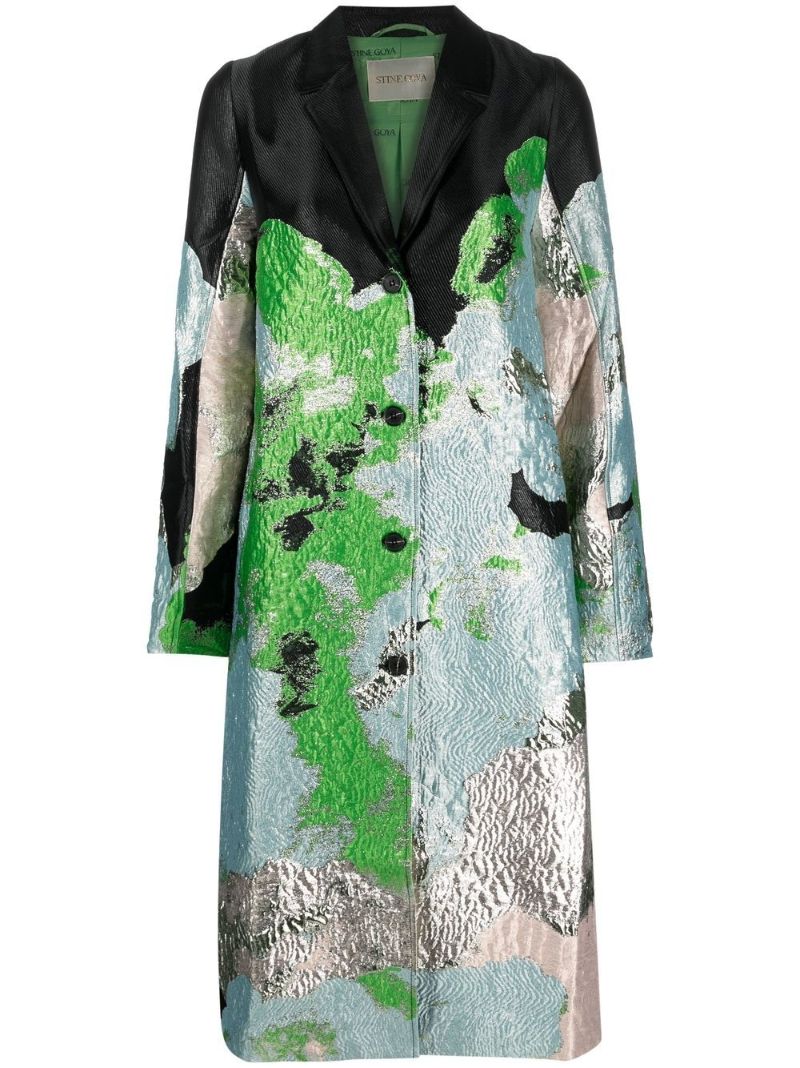 Blue Cornelia Single-breasted Coat