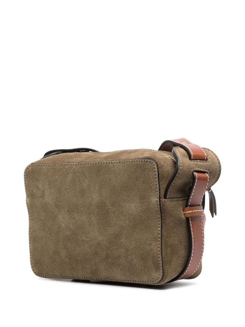 Khaki Leather Cross Body Bag