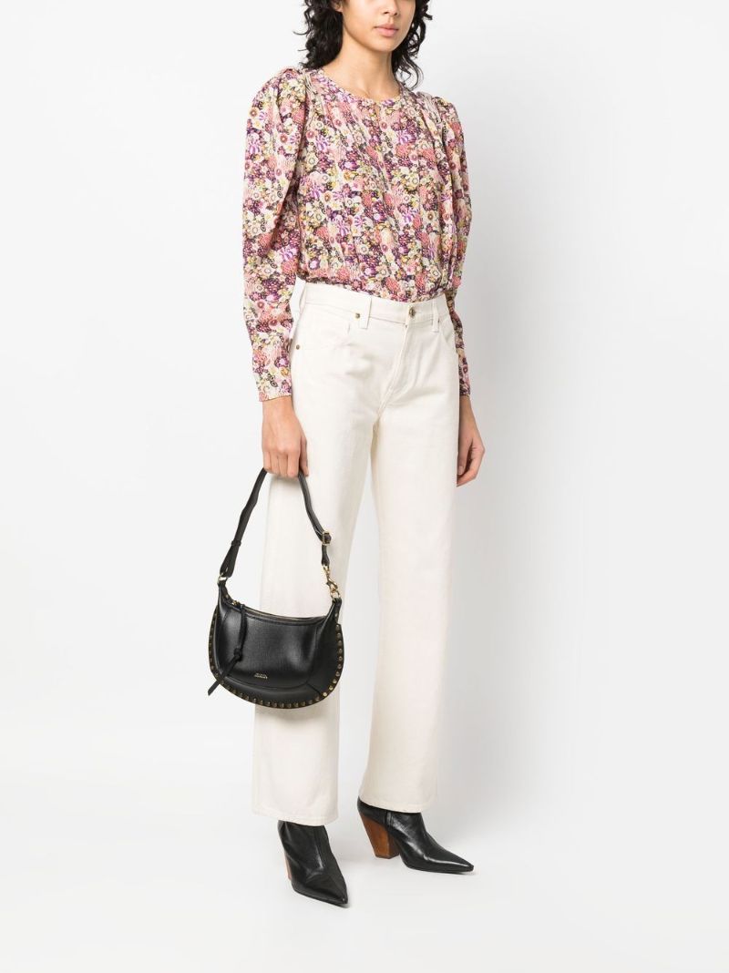 Black Oskan Moon Leather Shoulder Bag