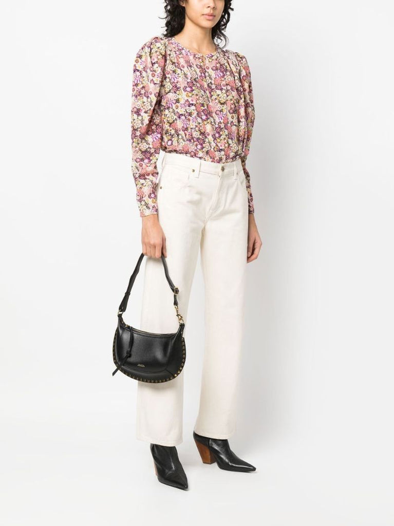 Black Oskan Moon Leather Shoulder Bag