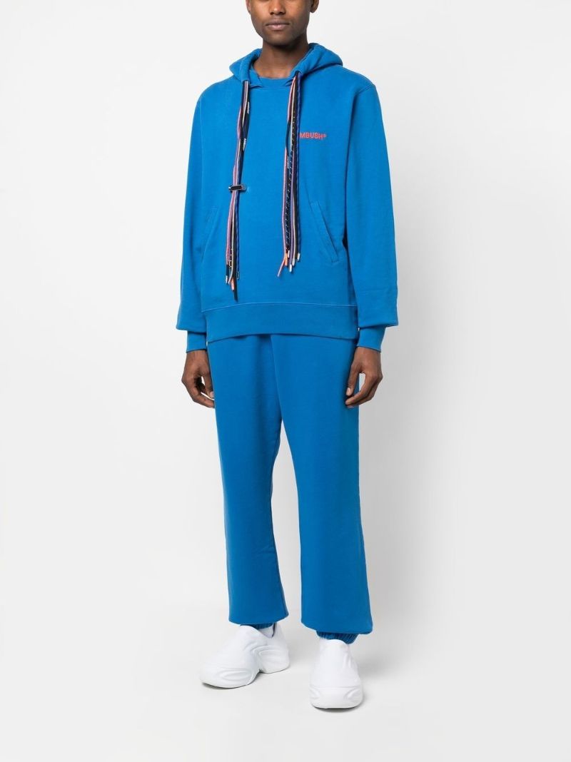 Blue Multi Cord Drawstring Cotton Hoodie