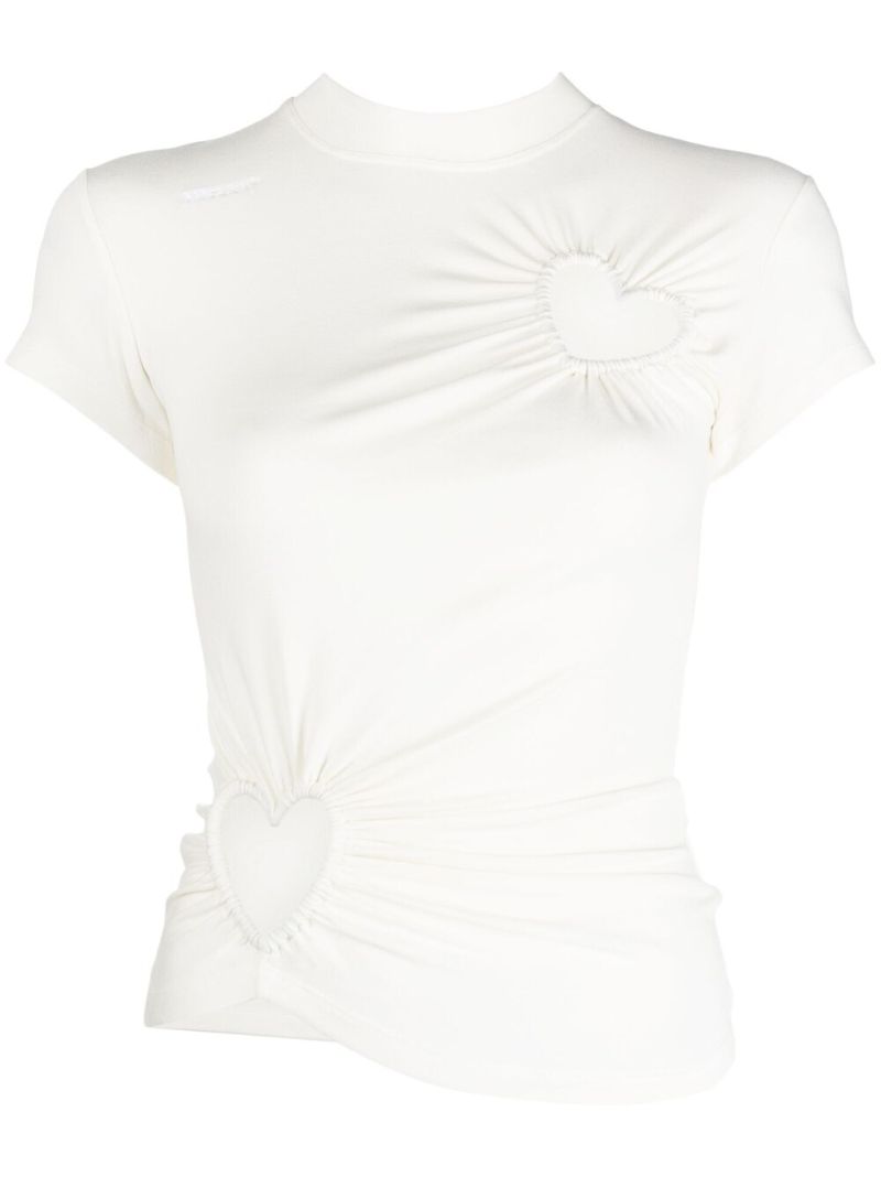 White Hearts Cut-out T-shirt