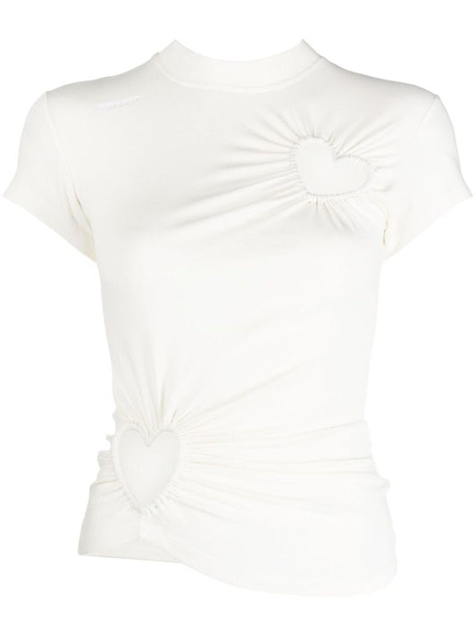 White Hearts Cut-out T-shirt